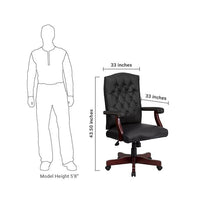 Flash Furniture Martha Washington Black Leather Executive Swivel Office Chair