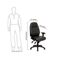 Flash Furniture High Back Espresso Brown Leather Executive Swivel Office Chair