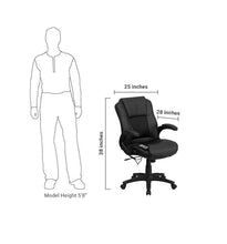 Flash Furniture Massaging Black Leather Executive Swivel Office Chair