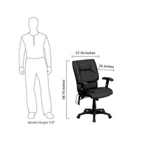 Flash Furniture Mid-Back Massaging Black Leather Executive Swivel Office Chair