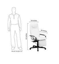 Flash Furniture High Back White Leather Executive Reclining Swivel Office Chair