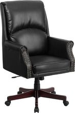 Flash Furniture High Back Pillow Back Black Leather Executive Swivel Office Chair