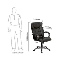 Flash Furniture High Back Espresso Brown Leather Executive Swivel Office Chair