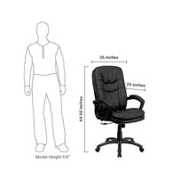 Flash Furniture High Back Massaging Black Leather Executive Swivel Office Chair