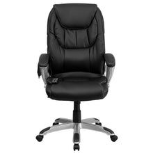 Flash Furniture High Back Massaging Black Leather Executive Swivel Office Chair With Silver Base
