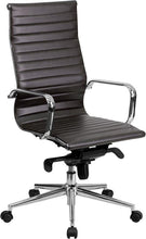 Flash Furniture High Back Brown Ribbed Upholstered Leather Executive Swivel Office Chair