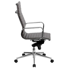Flash Furniture High Back Brown Ribbed Upholstered Leather Executive Swivel Office Chair