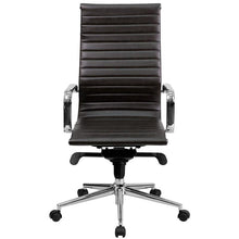 Flash Furniture High Back Brown Ribbed Upholstered Leather Executive Swivel Office Chair