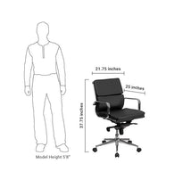 Flash Furniture Mid-Back Black Leather Executive Swivel Office Chair With Synchro-Tilt Mechanism