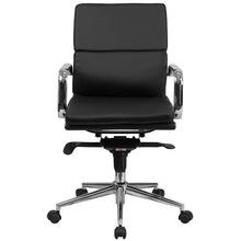 Flash Furniture Mid-Back Black Leather Executive Swivel Office Chair With Synchro-Tilt Mechanism