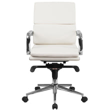 Flash Furniture Mid-Back White Leather Executive Swivel Office Chair With Synchro-Tilt Mechanism