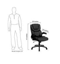 Flash Furniture High Back Black Leather Executive Swivel Office Chair
