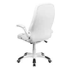 Flash Furniture High Back White Leather Executive Swivel Office Chair With Flip-Up Arms