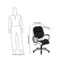 Flash Furniture Mid-Back Black And White Leather Executive Swivel Office Chair