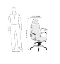 Flash Furniture High Back White Vinyl Executive Swivel Office Chair With Black Trim