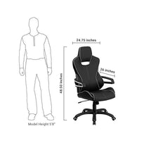 Flash Furniture High Back Black Vinyl Executive Swivel Office Chair With White Trim