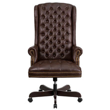 Flash Furniture High Back Traditional Tufted Brown Leather Executive Swivel Office Chair