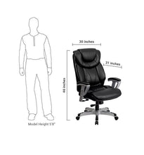 Flash Furniture Hercules Series 400 Lb. Capacity Big & Tall Black Leather Executive Swivel Office Chair With Height & Width Adjustable Arms