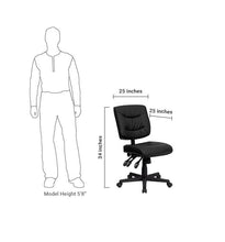 Flash Furniture Low Back Black Leather Multi-Functional Swivel Task Chair