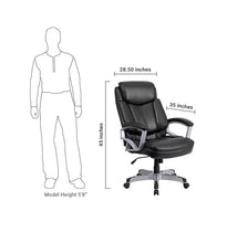 Flash Furniture Hercules Series 500 Lb. Capacity Big & Tall Black Leather Executive Swivel Office Chair