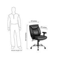 Flash Furniture Hercules Series 400 Lb. Capacity Big & Tall Black Leather Swivel Task Chair With Height Adjustable Arms