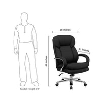 Flash Furniture Hercules Series 24/7 Intensive Use, Multi-Shift, Big & Tall 500 Lb. Capacity Black Fabric Executive Swivel Chair With Loop Arms