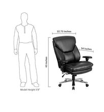 Flash Furniture Hercules Series 24/7 Intensive Use, Multi-Shift, Black Leather Executive Swivel Chair With Lumbar Support Knob