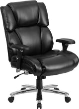 Flash Furniture Hercules Series 24/7 Intensive Use, Multi-Shift, Black Leather Executive Swivel Chair With Lumbar Support Knob