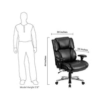 Flash Furniture Hercules Series 24/7 Intensive Use, Multi-Shift, Black Leather Executive Swivel Chair With Lumbar Support Knob