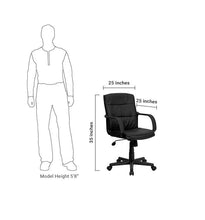 Flash Furniture Mid-Back Black Leather Swivel Task Chair With Nylon Arms