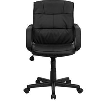Flash Furniture Mid-Back Black Leather Swivel Task Chair With Nylon Arms