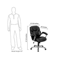 Flash Furniture Mid-Back Black Leather Swivel Task Chair