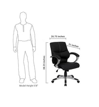 Flash Furniture Mid-Back Black Leather Contemporary Swivel Manager'S Chair