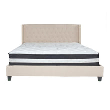 Flash Furniture Riverdale King Size Tufted Upholstered Platform Bed with Pocket Spring Mattress