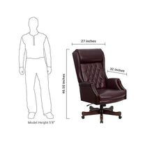 Flash Furniture High Back Traditional Tufted Burgundy Leather Executive Swivel Office Chair