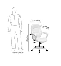 Flash Furniture Mid-Back White Leather Executive Swivel Office Chair With Synchro-Tilt Mechanism