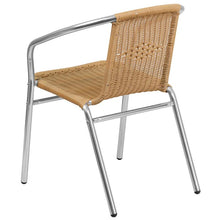 Flash Furniture Aluminum And Rattan Commercial Indoor-Outdoor Restaurant Stack Chair - Set of 2