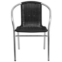 Flash Furniture Aluminum And Rattan Commercial Indoor-Outdoor Restaurant Stack Chair - Set of 2