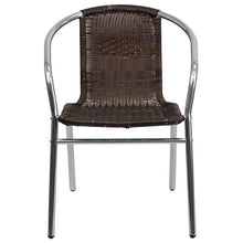 Flash Furniture Aluminum And Rattan Commercial Indoor-Outdoor Restaurant Stack Chair - Set of 2