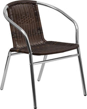 Flash Furniture Aluminum And Rattan Commercial Indoor-Outdoor Restaurant Stack Chair - Set of 2