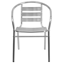 Flash Furniture Aluminum Commercial Indoor-Outdoor Restaurant Stack Chair With Triple Slat Back - Set of 2