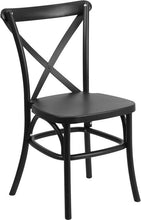 Flash Furniture Hercules Series Resin Indoor-Outdoor Cross Back Chair With Steel Inner Leg
