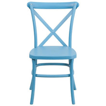 Flash Furniture Hercules Series Resin Indoor-Outdoor Cross Back Chair With Steel Inner Leg