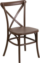 Flash Furniture Hercules Series Resin Indoor-Outdoor Cross Back Chair With Steel Inner Leg