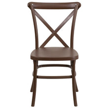 Flash Furniture Hercules Series Resin Indoor-Outdoor Cross Back Chair With Steel Inner Leg