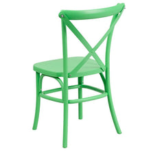 Flash Furniture Hercules Series Resin Indoor-Outdoor Cross Back Chair With Steel Inner Leg