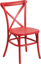 Flash Furniture Hercules Series Resin Indoor-Outdoor Cross Back Chair With Steel Inner Leg