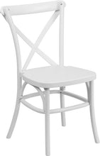 Flash Furniture Hercules Series Resin Indoor-Outdoor Cross Back Chair With Steel Inner Leg