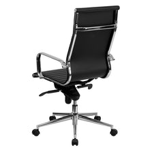 Flash Furniture High Back Black Ribbed Upholstered Leather Executive Swivel Office Chair
