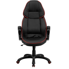Flash Furniture High Back Black Vinyl Executive Swivel Office Chair With Red Pipeline Border